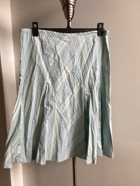 Light turquoise with brown stripe trumpet skirt